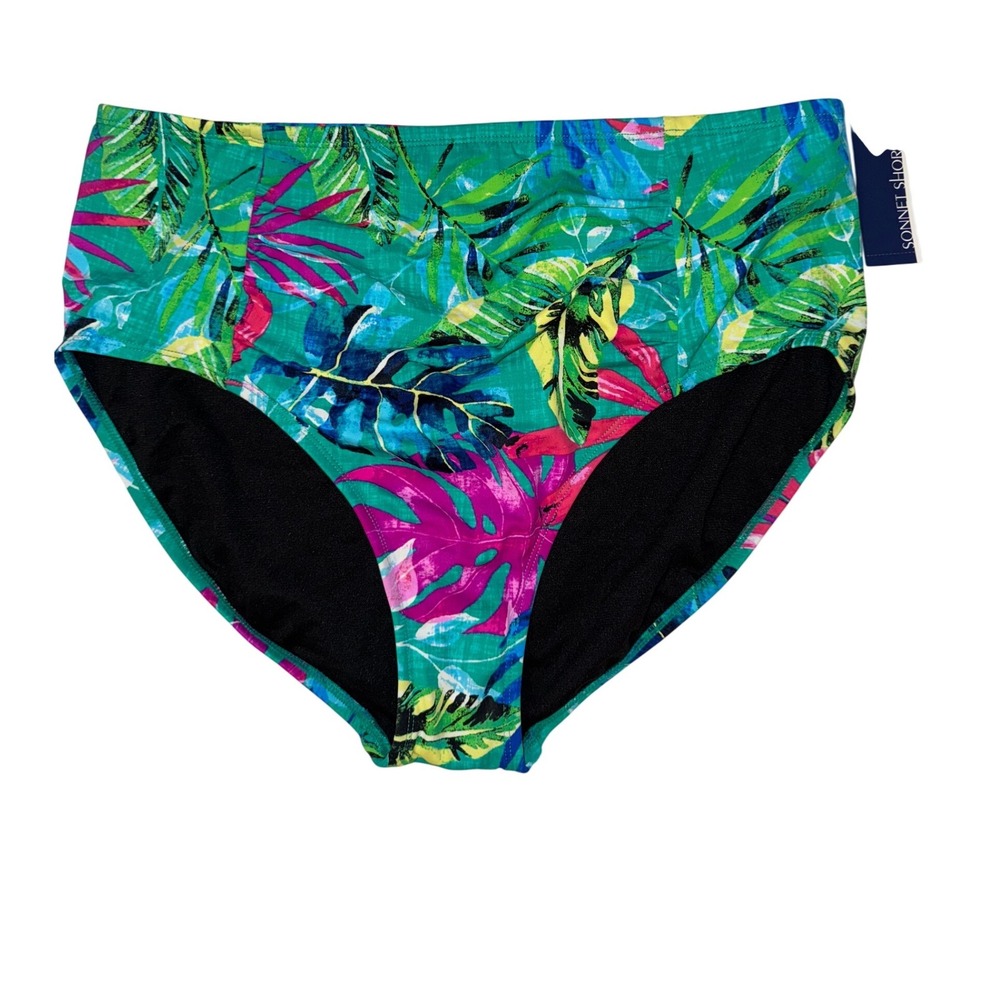 Sonnet Shores Women High Waisted Vibrant Vacation Bikini Swim‎ Bottm Size 16 NEW